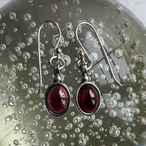 Garnet & Sterling Silver dangle earrings